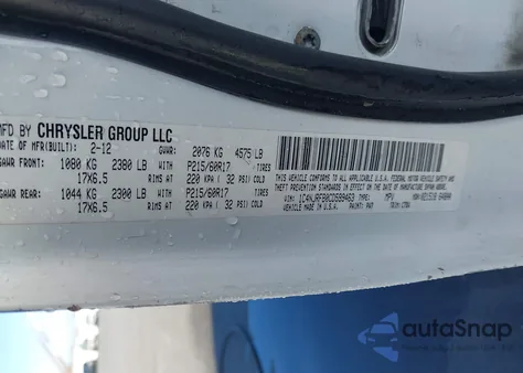 2012 Jeep Patriot Latitude z USA, uszkodzony, nr VIN 1C4NJRFB0CD599463